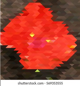 Abstract red black polygonal vector illustration of triangles, geometric background in origami and mosaic style