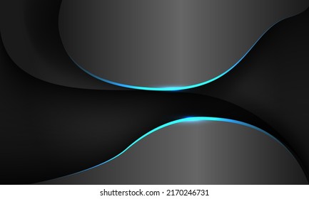 Abstract red black shadow curve overlap on grey metallic design modern futuristic background vector illustration.