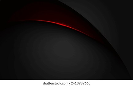 Abstract red black shadow curve overlap on dark grey geometric with blank space design modern luxury background vector illustration,