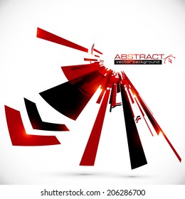 Abstract Red And Black Shining Lines Vector Background