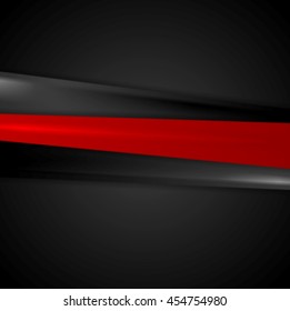 Abstract red black smooth stripes background. Vector illustration