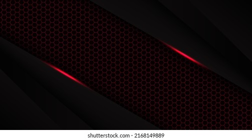 abstract red black space frame layout design tech triangle concept with hexagon texture background. eps10 vector