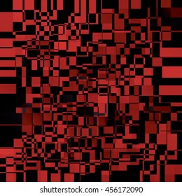 Abstract red and black squares vector background.