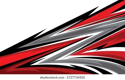 Abstract red and black stripes racing background car body sticker