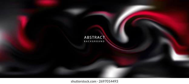 Abstract Red and Black Swirl Background With Fluid Motion For Modern Design and Digital Art.vector eps10