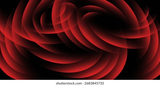 Abstract Red and Black Swirl Gradient Background with Glowing Curved Lines and Futuristic Design, Modern Dark Pattern for Technology, Digital Art, Posters, Wallpapers, Banners, and Creative Projects.