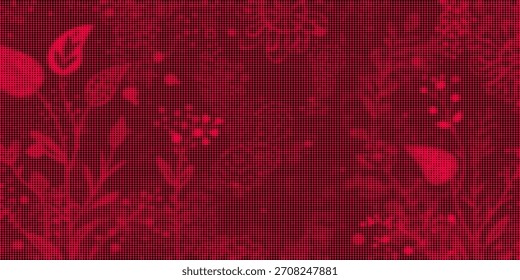 Abstract red and black technology dot background