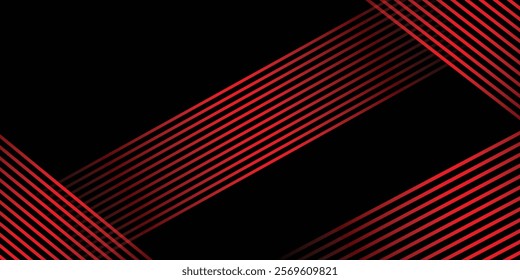 Abstract Red and black vector 3d futuristic tech glow and shinning line simple modern abstract banner. Vector eps 10