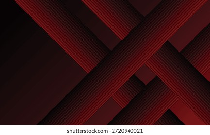 Abstractas Vector rojo y negro 3D tecnología futurista resplandor y línea brillante Anuncio abstracto moderno simple. eps10