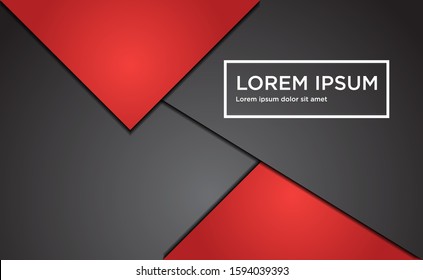 Abstract Red and Black vector background with papercut layer and shadow style for design or business usage.