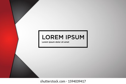 Abstract Red and Black vector background with papercut layer and shadow style for design or business usage.