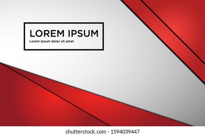 Abstract Red and Black vector background with papercut layer and shadow style for design or business usage.
