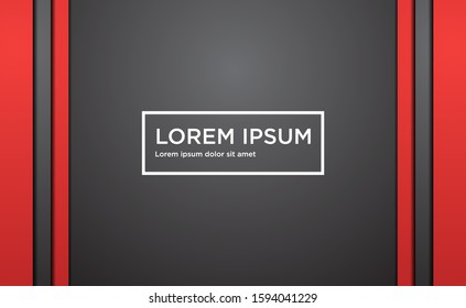 abstract red and black vector background with papercut layer and shadow style for design or business usage.
