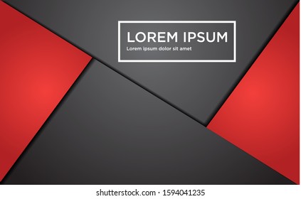 abstract red and black vector background with papercut layer and shadow style for design or business usage.