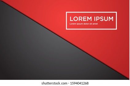 abstract red and black vector background with papercut layer and shadow style for design or business usage.
