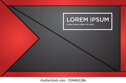 abstract red and black vector background with papercut layer and shadow style for design or business usage.