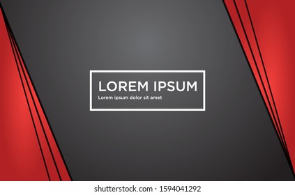 abstract red and black vector background with papercut layer and shadow style for design or business usage.