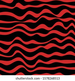 abstract red and black waves background, bold lines for pattern, texture, cover, banner, label, wallpaper etc. vector design