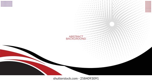 Abstract red black waves are flowing on black and white background. red black line background curve element. Suit for business, cover, banner, wallpaper, corporate