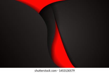 Abstract red and black waves texture background. Contrast color vector design for use corporate, business, element cover, banner, flyer, brochure, advertising. Layer on space