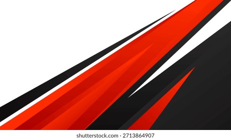 Abstrakter Hintergrund mit roten, schwarzen und weißen diagonalen Streifen. Moderne futuristische Tapete. Geeignet für Vorlagen, Sport-Banner, Technologie, Business-Anzeigen, Präsentationen, Web und Seiten