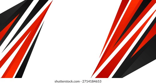 Abstractas fondo de rayas diagonales rojas, negras y blancas. Moderno Fondo de pantalla futurista. Adecuado para Plantillas, Anuncios deportivos, automóviles, anuncios de negocios, Sitios web y páginas