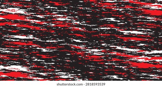 Abstract red black and white grunge vector background texture with distressed camo paint effect for design element