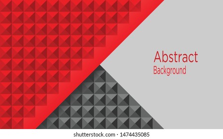 Abstract red, black and white pyramid texture. 3D paper art style vector backgrounds can be used in cover designs, book designs, posters, leaflets, website backgrounds, or advertisements.