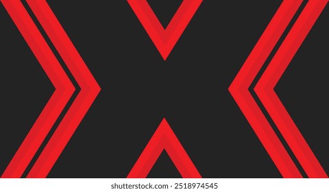 Abstract red and black 'X' pattern with bold geometric lines. Ideal for modern backgrounds, branding, or digital projects. Eye-catching design for sleek, high-impact visuals.