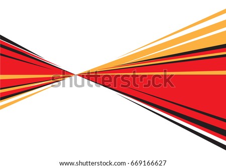 Abstract red black yellow speed zoom line design for comic on white background vector illustration.