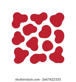 Abstract Red Blob Shapes Composition