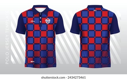 abstract red and blue background and pattern for polo sport jersey template