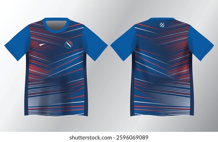 abstract red and blue background pattern for sport jersey design mockup