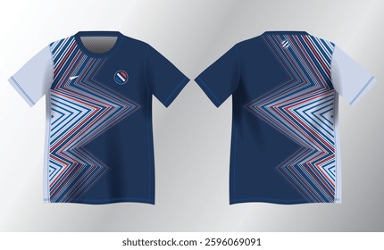 abstract red and blue background pattern for sport jersey design mockup