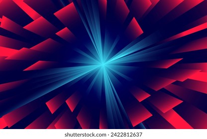 abstract red and blue background with a starburst light effect