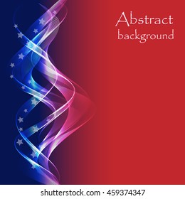 Abstract red and blue background with wave