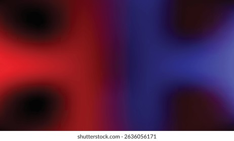 Abstract red blue and black gradient background with glowing light vector illustration