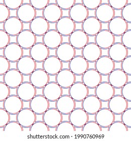 Abstract red and blue circle patterns on white background, Abstract vector wallpaper, Seamless pattern background.