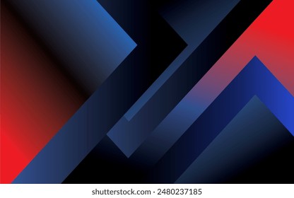 Abstractas fondo geométrico de combinación de colores rojo y azul. Composición de forma dinámica. Diseño de fondo fresco para el cartel. Ilustración vectorial