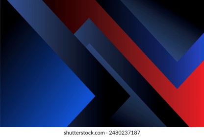 Abstract red and blue color combination geometric background. Dynamic shape composition. Cool background design for poster. Vector illustration