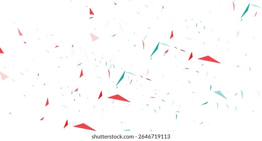 Abstract Red and Blue Confetti on White Background for Celebrations