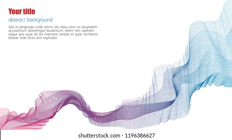 Abstract red and blue curves background