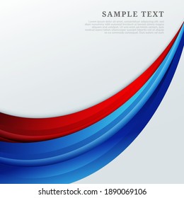 Abstract Red And Blue Curves Shape On White Background. You Can Use For Ad, Poster, Template, Business Presentation. Vector Illustration