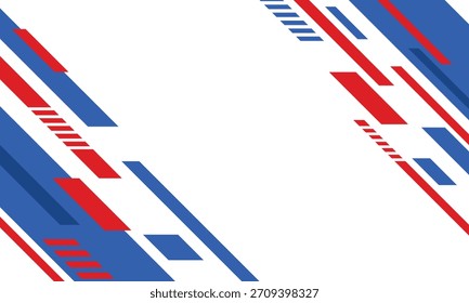 Abstractas líneas diagonales rojas y azules bordean el fondo moderno