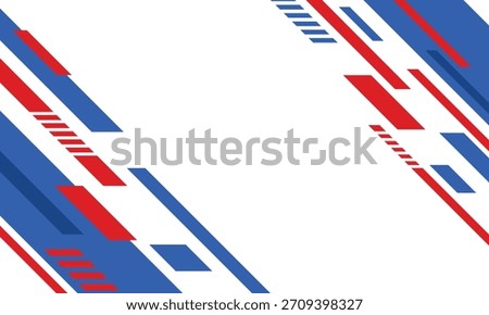Abstract red and blue diagonal lines border modern background
