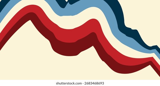 Abstract red and blue digital background in liquid design