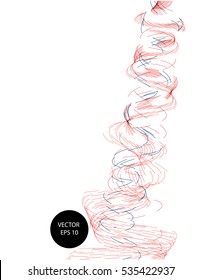 Abstract red and blue dotted wave. Vector illustration for web, broshure, presentation