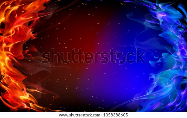 抽象的な赤と青の火 のベクター画像素材 ロイヤリティフリー