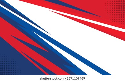 Abstract red and blue geometric stripes modern racing background for car wrap sticker