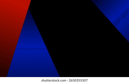 Abstract red and blue gradient geometric diagonal layer on black background with copy space for text. Vector illustration